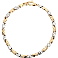MONZARIO 80-A BIC 14K. GOUDEN ARMBAND BICOLOR FANTASIESCHAKEL