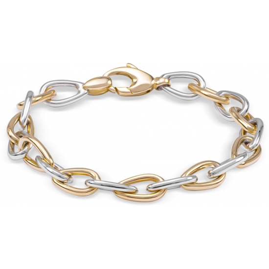 MONZARIO 993-A BIC14K. GOUDEN ARMBAND BICOLOR FANTASIESCHAKEL