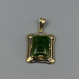 14k Gouden Hanger met Rechthoekige Groene Jade