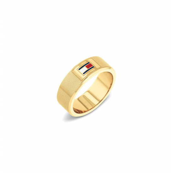 TOMMY HILFIGER JEWELS TJ2790686 VERGULDE STALEN RING