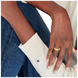 TOMMY HILFIGER JEWELS TJ2790686 VERGULDE STALEN RING