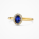 BLUSH LG1082Y GEELGOUDEN RING MET SAFFIER EN LAB GROWN DIAMOND 0.13CT