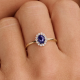 BLUSH LG1082Y GEELGOUDEN RING MET SAFFIER EN LAB GROWN DIAMOND 0.13CT