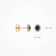 BLUSH LG7038Y GEELGOUDEN OORKNOPPEN MET SAFFIER EN LAB GROWN DIAMOND  0.12CT