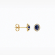 BLUSH LG7038Y GEELGOUDEN OORKNOPPEN MET SAFFIER EN LAB GROWN DIAMOND  0.12CT