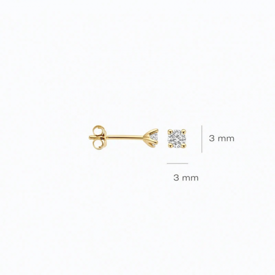 BLUSH LG7036Y GOUDEN OORKNOPPEN MET LAB GROWN DIAMOND 0.20CT