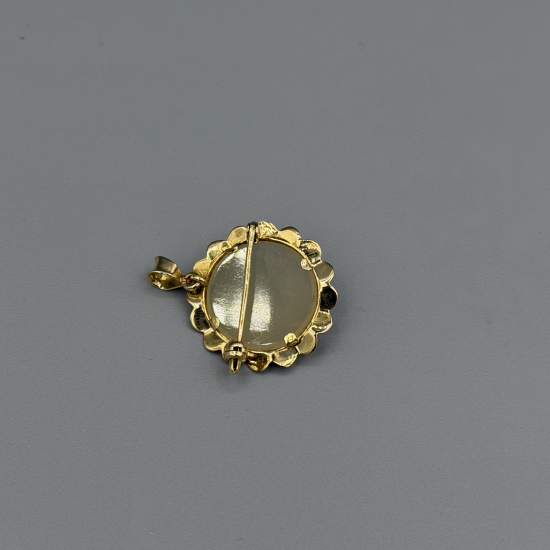 Gouden Hanger & Broche met Facetgeslepen Agaat