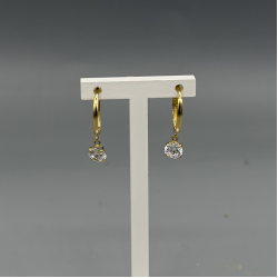 Gouden Creolen met Fonkelende Zirkonia Hangers