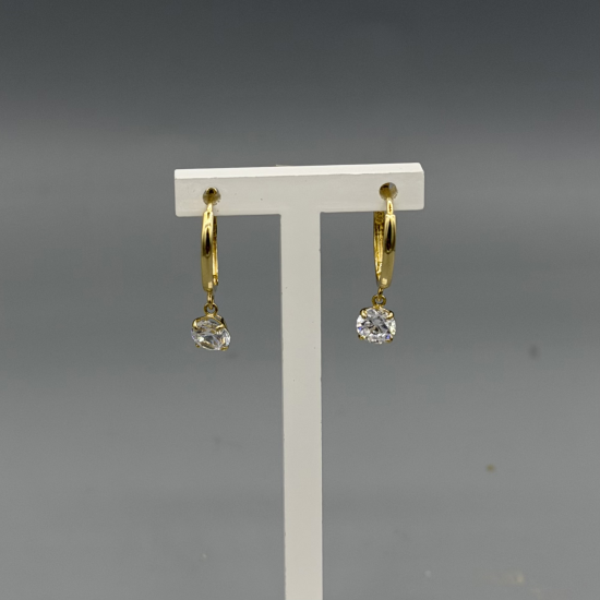 Gouden Creolen met Fonkelende Zirkonia Hangers