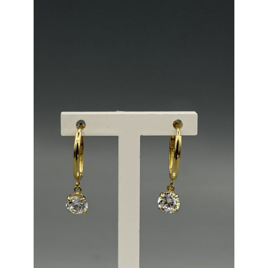 Gouden Creolen met Fonkelende Zirkonia Hangers