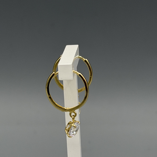 Gouden Creolen met Fonkelende Zirkonia Hangers