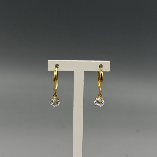 Gouden Creolen met Fonkelende Zirkonia Hangers