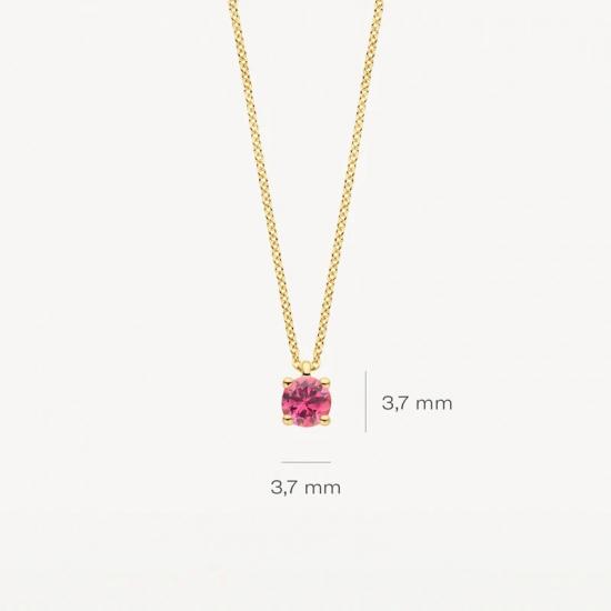 BLUSH 3200YPT GEELGOUDEN COLLIER MET HANGER TOERMALIJN GEBOORTESTEEN COLLECTIE
