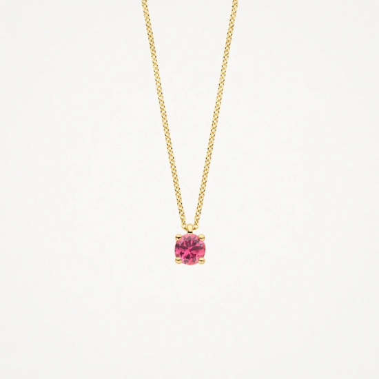 BLUSH 3200YPT GEELGOUDEN COLLIER MET HANGER TOERMALIJN GEBOORTESTEEN COLLECTIE