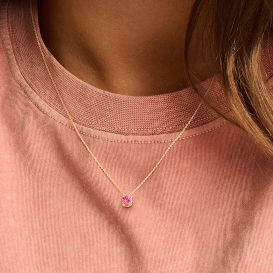 BLUSH 3200YPT GEELGOUDEN COLLIER MET HANGER TOERMALIJN GEBOORTESTEEN COLLECTIE
