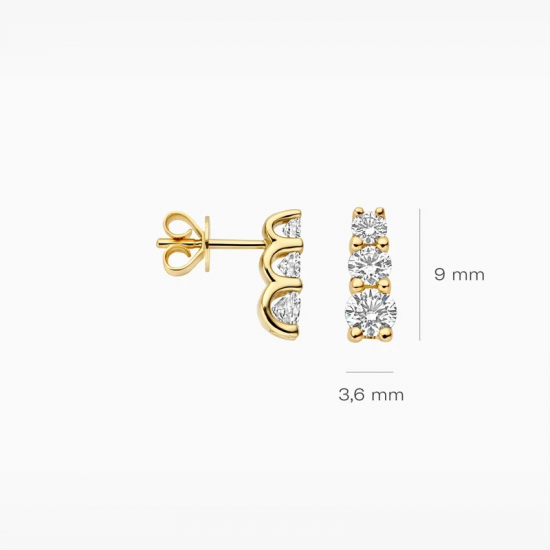 BLUSH LG7030Y GEELGOUDEN OORKNOPPEN MET LAB GROWN DIAMOND 0.52CT