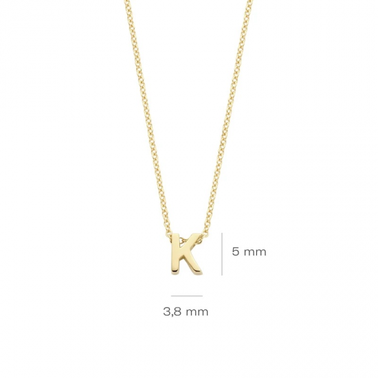 BLUSH 155Y3GO_K GEELGOUDEN COLLIER MET LETTER K