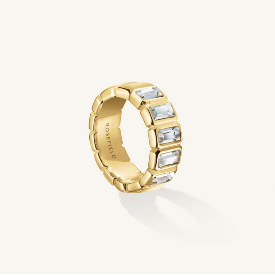 ROSEFIELD JRIO52G-J1136 VERGULD STALEN RING OCTAGON