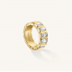 ROSEFIELD JRIO52G-J1136 VERGULD STALEN RING OCTAGON