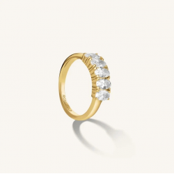 ROSEFIELD JRFO56G-J750 VERGULD STALEN RING OVAL CRYSTAL