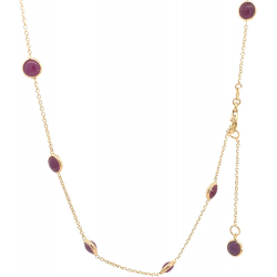 MONZARIO 1550-C GEEL 14K. GEELGOUDEN COLLIER MET ROBIJNEN