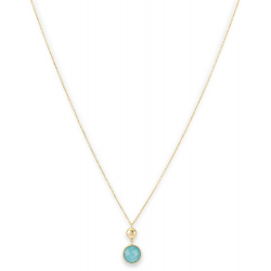 MONZARIO 1159-C GEEL 14K. GEELGOUDEN COLLIER MET HANGER MET AMAZONIET