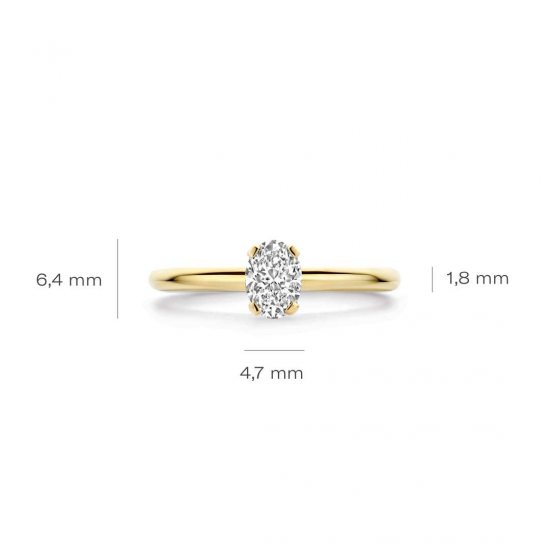 BLUSH LG1076Y GEELGOUDEN RING MET LAB GROWN DIAMOND 0.50CT