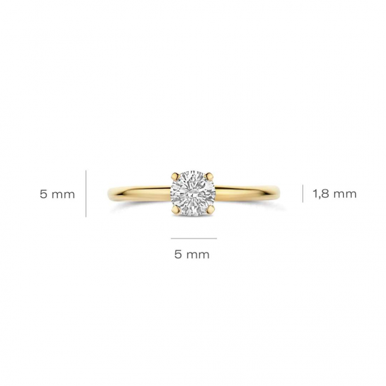 BLUSH LG1075Y GEELGOUDEN RING MET LAB GROWN DIAMOND 0.50CT