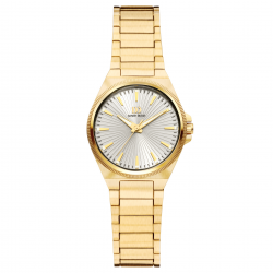 DANISH DESIGN IV82Q1303 DAMESHORLOGE VERGULD STAAL DRX PRO GOLD EMNBOSSED SUNRAY