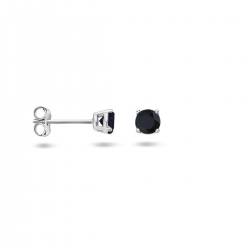 HUISCOLLECTIE 1325698 ZILVEREN OORKNOPPEN ZWARTE ZIRKONIA 4MM