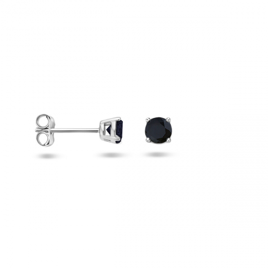 HUISCOLLECTIE 1325698 ZILVEREN OORKNOPPEN ZWARTE ZIRKONIA 4MM