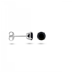 HUISCOLLECTIE 1313180 ZILVEREN OORKNOPPEN ZWARTE ZIRKONIA 5MM