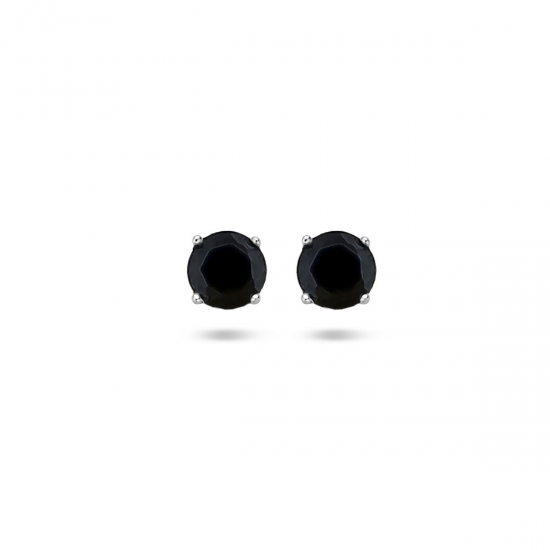 HUISCOLLECTIE 1313181 ZILVEREN OORKNOPPEN ZWARTE ZIRKONIA 6MM