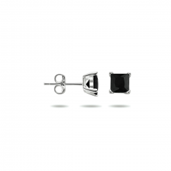 HUISCOLLECTIE 1313185 ZILVEREN OORKNOPPEN ZWARTE ZIRKONIA 5MM