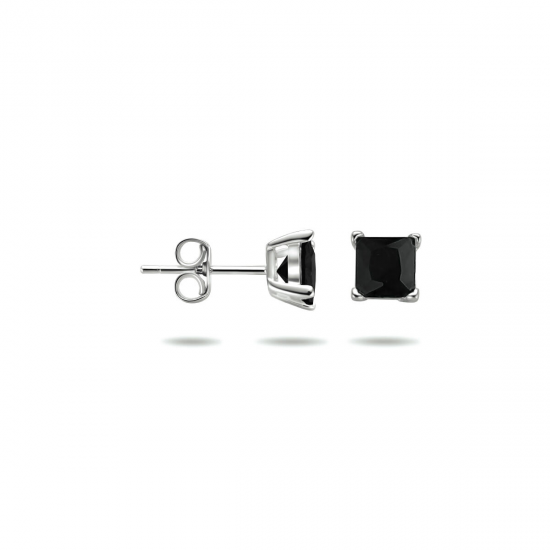HUISCOLLECTIE 1313185 ZILVEREN OORKNOPPEN ZWARTE ZIRKONIA 5MM