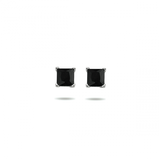 HUISCOLLECTIE 1313185 ZILVEREN OORKNOPPEN ZWARTE ZIRKONIA 5MM