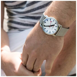 MONDAINE M638.30350.16SBZ HERENHORLOGE STAAL SIMPLY ELEGANT 41MM
