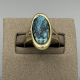 9KT Gouden vintage ring met grote Turkoois