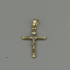 Prachtig 14k Bicolor Gouden Kruis Hanger