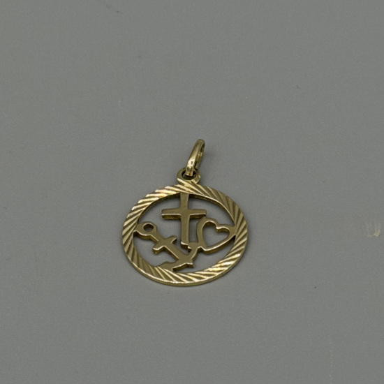 14k Gouden Geloof, Hoop & Liefde Hanger
