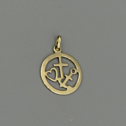 14k Gouden Geloof, Hoop & Liefde Hanger