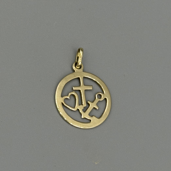 14k Gouden Geloof, Hoop & Liefde Hanger
