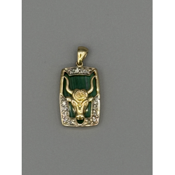 9k Gouden Stier Hanger met Diamant