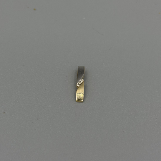 14k Bicolor Gouden Hanger met Diamant