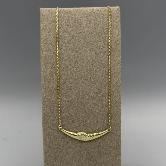 Elegante 14k Gouden Choker met Diamant