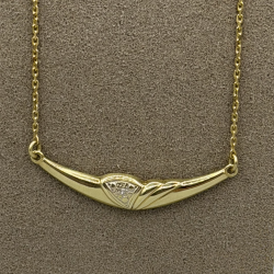 Elegante 14k Gouden Choker met Diamant