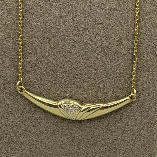 Elegante 14k Gouden Choker met Diamant