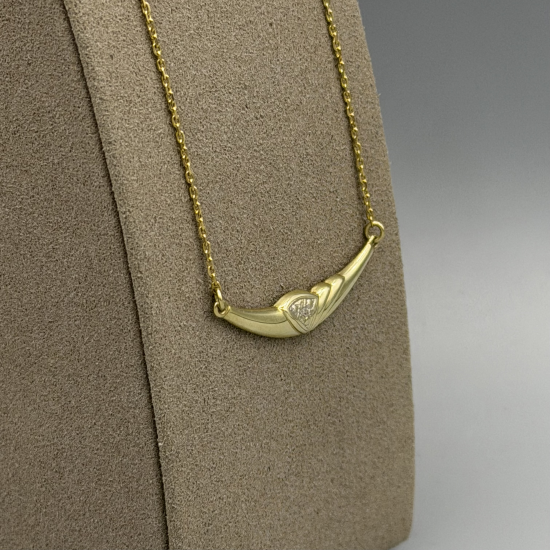 Elegante 14k Gouden Choker met Diamant