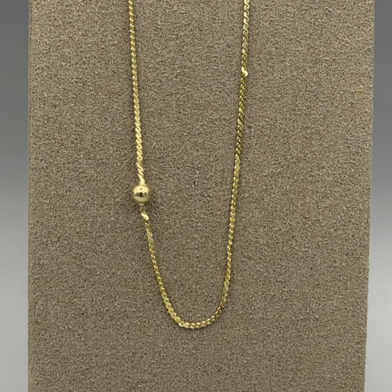 Subtiel 14k Gouden Enkelbandje met Goud Bolletje