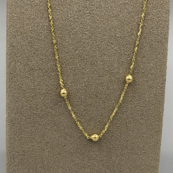 Elegante 14k Gouden Ketting met Subtiele Bolletjes ƒ?" 40 cm